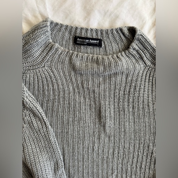 American Apparel Cropped Sweater - Grey - Large - Picture 4 of 4